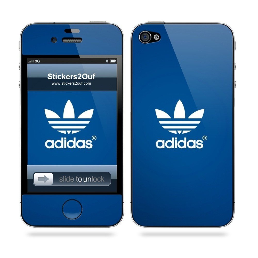 Skin Autocollant Adidas Bleu Iphone 4 4s Stickers